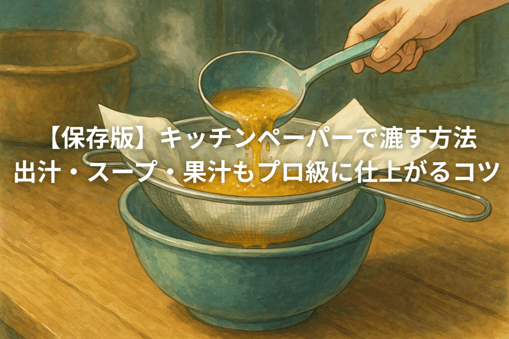 キッチンペーパーで漉す