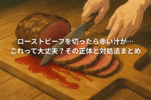 ローストビーフの赤い汁