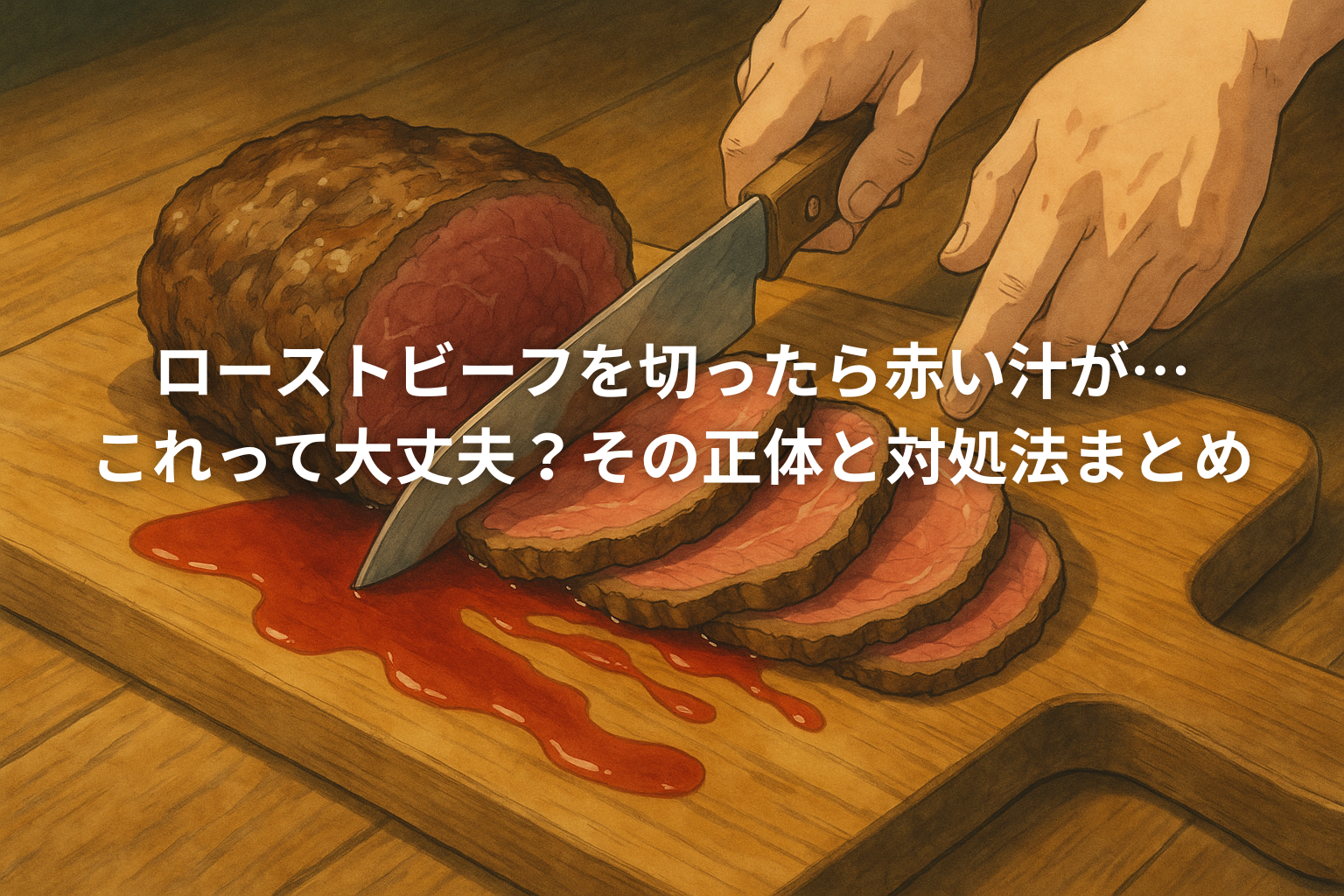 ローストビーフの赤い汁