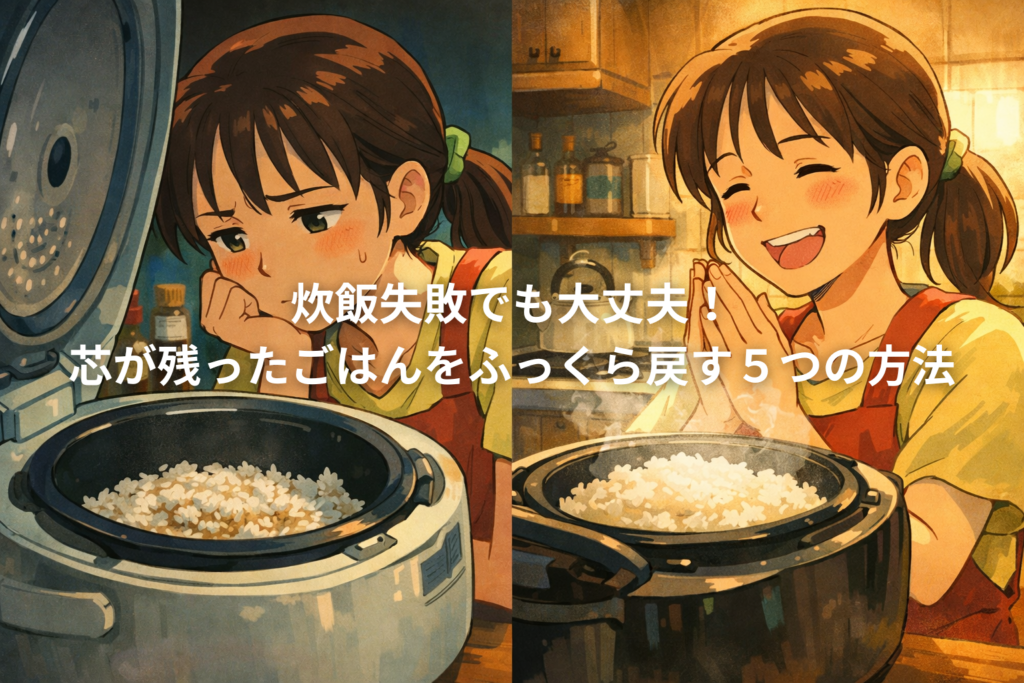 芯が残ったごはん