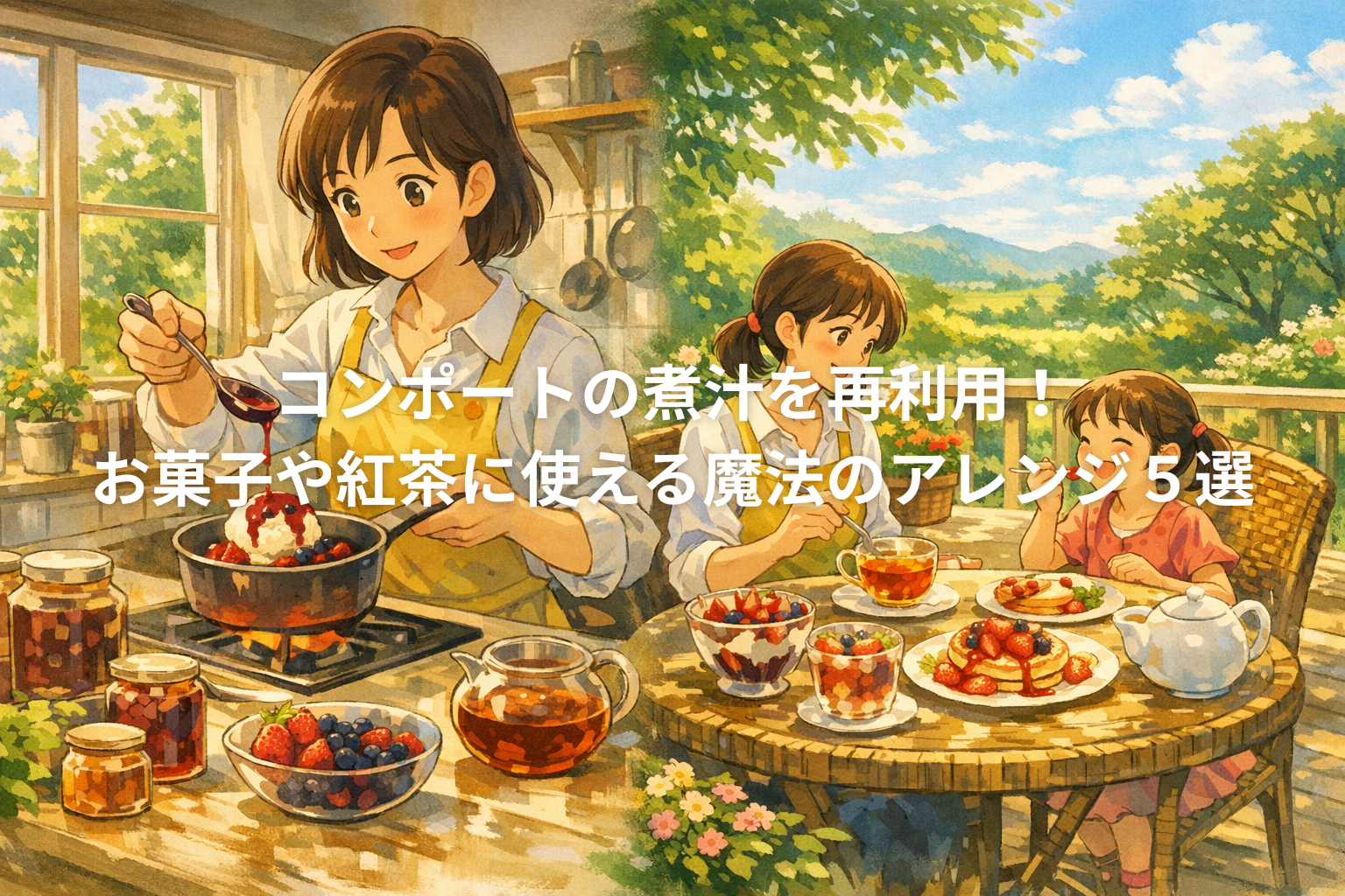 コンポートの煮汁